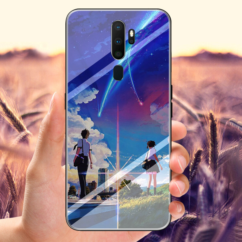 Ốp Lưng Mặt Kính Cường Lực In Hình Phim Your Name Cho Realme C3 3 5 5i 5s 6 6i X2 Xt K5 Pro