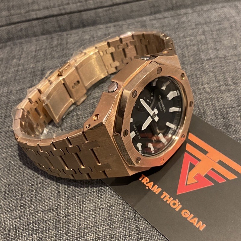 Đồng hồ nam Casio G-shock GA-2100 Custom bộ Rose Gold - Kích thước vỏ : 48,5×45,4×11,8mm