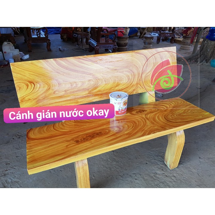 Bộ sản phẩm giả gỗ màu cánh gián, màu gỗ hệ nước sơn ngoài trời Okay Paint  ( có 3 loại)