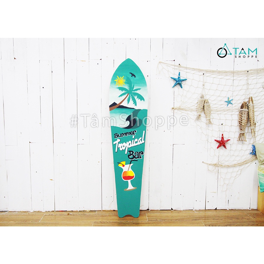Ván lướt sóng bằng gỗ trang trí phong cách biển Tropical Bar VLS-02 TTTM