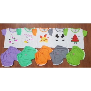 Set 5 bộ cộc trắng cho bé
