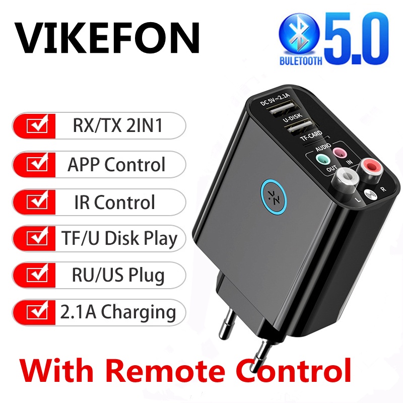 Bộ Thu Phát Âm Thanh Bluetooth 5.0 Hỗ Trợ Thẻ Nhớ TF/U Cho Tai Nghe TV IR