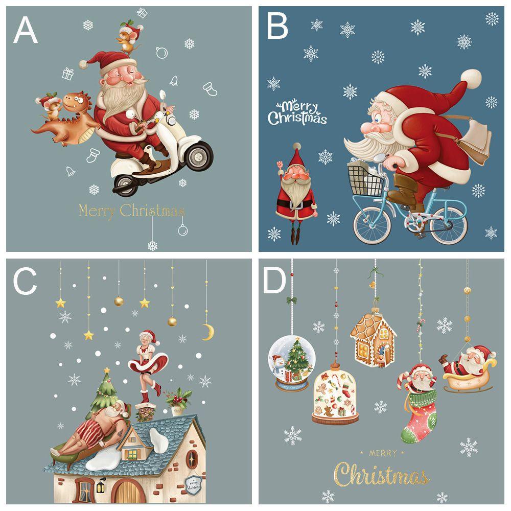 Miếng Dán Trang Trí Giáng Sinh Hình Tuần Lộc / Người Tuyết / Tuần Lộc