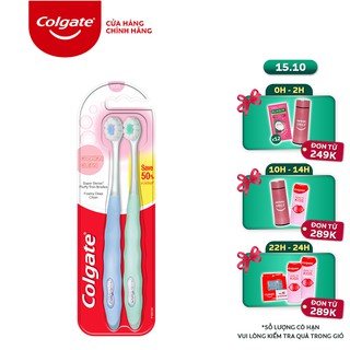 Bộ đôi bàn chải Colgate Cushion Clean công nghệ tạo bọt kem siêu mịn