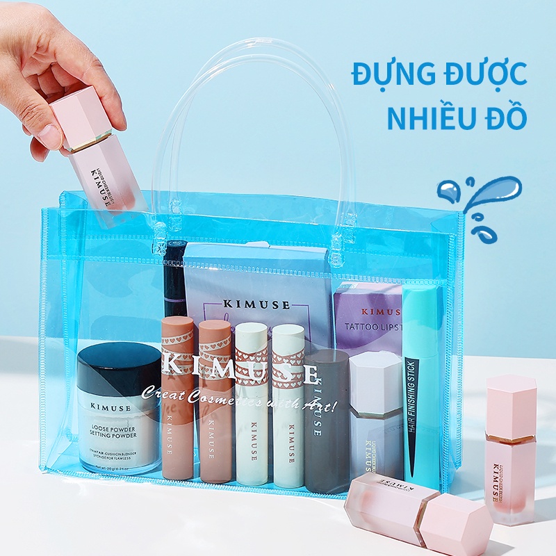 Túi đựng mỹ phẩm KIMUSE bằng nhựa PVC trong suốt dễ mang theo tiện lợi cho du lịch