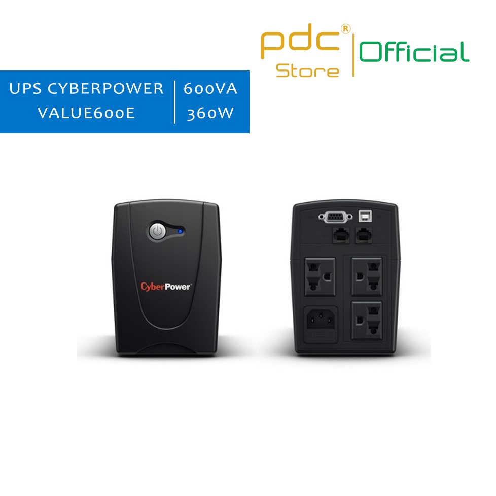 Bộ lưu điện UPS CyberPower 600VA/360W cho PC/hệ thống NAS SYNOLOGY VÀ BUFFALO - VALUE600E