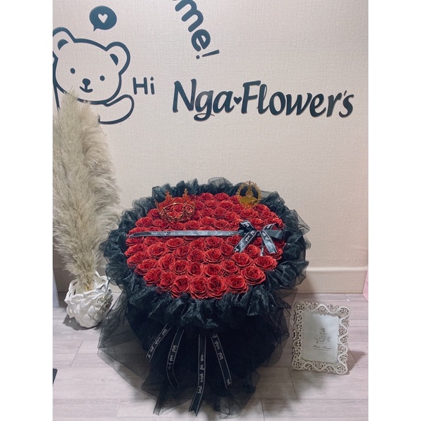 Bó Hoa Nhũ 70 Bông Kèm Phụ Kiện