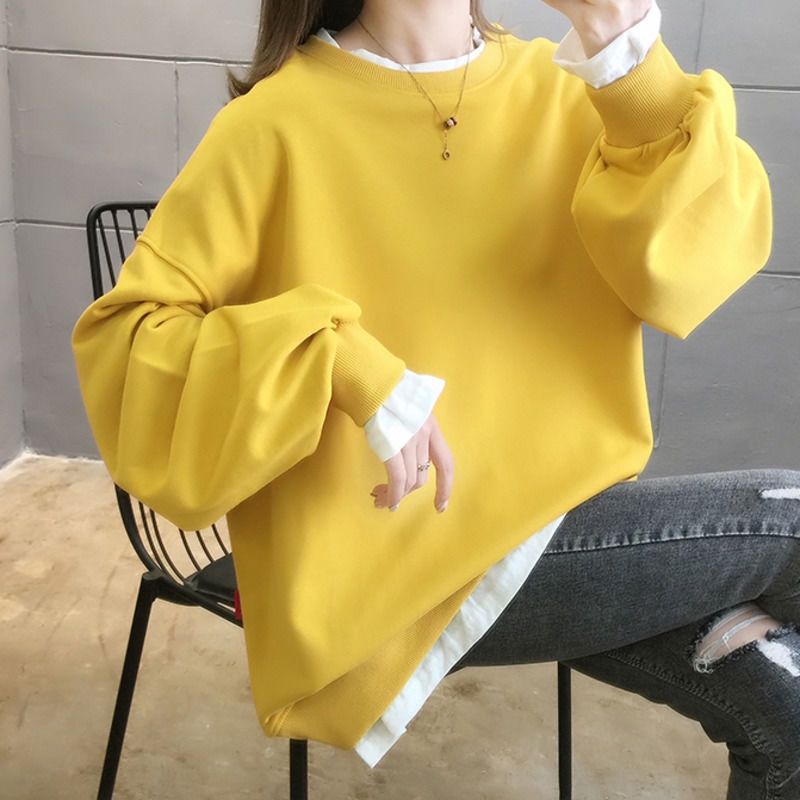 Áo Thun Tay Dài Cổ Tròn Giả Hai Lớp Form Rộng Giảm Độ Cao Dễ Phối Đồ | BigBuy360 - bigbuy360.vn