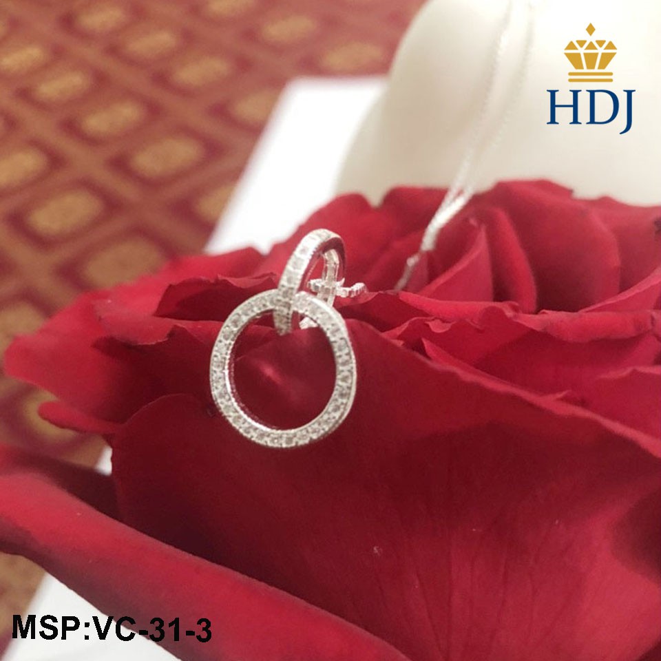 Vòng Cổ bạc Ý 925 Hình Vòng tròn tình yêu may mắn trang sức cao cấp HDJ mã VC-31-3 Hàng Chính Hãng