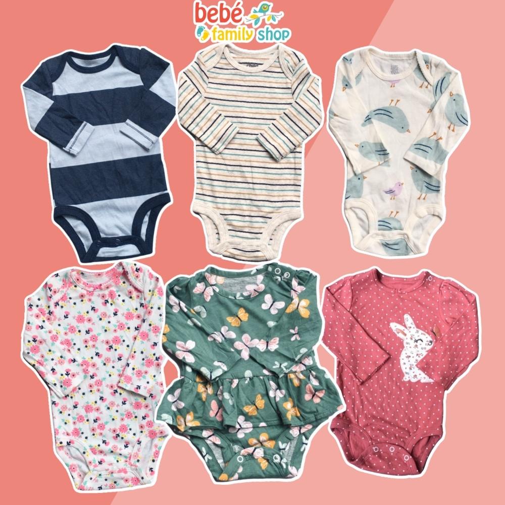 Body chip dài tay cho bé trai, bé gái xuất dư Carters/ bodysuit dài tay cho bé sơ sinh đến 1 2 tuổi - TDBT TDBG