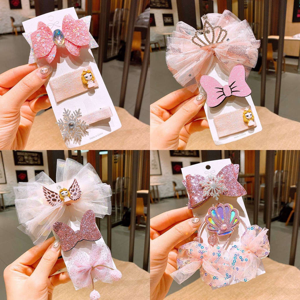 SUGE Kẹp Tóc Hình Nơ Công Chúa Elsa Aisha Dành Cho Bé Gái