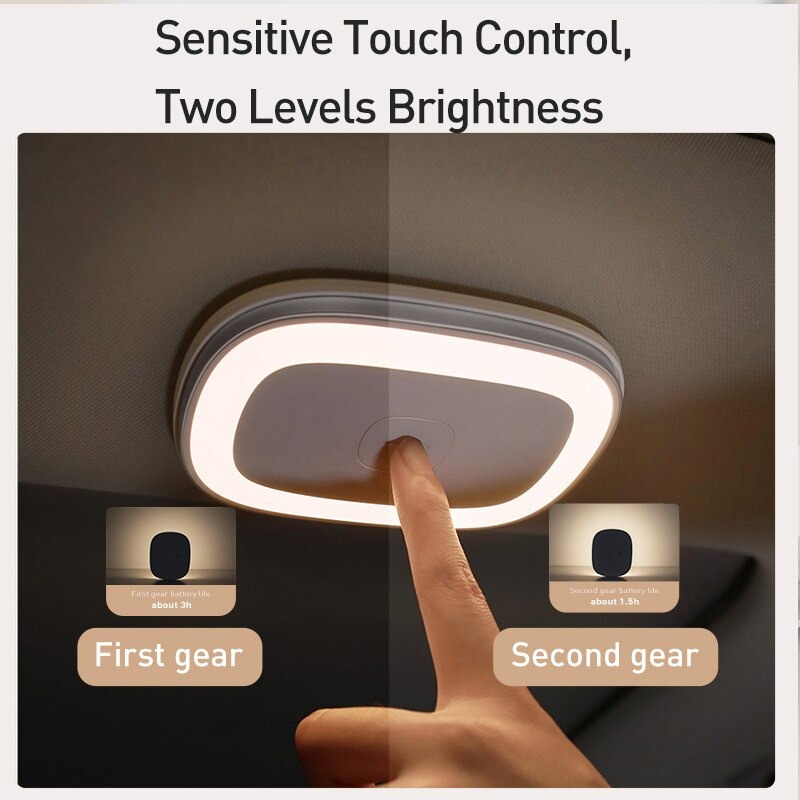 Đèn Đọc Sách Pin Sạc Trong Ô Tô Baseus CRYDD01 Bright Car Reading Light (400mAh, 3hour, Magnetic Dock, Touch Sensor)