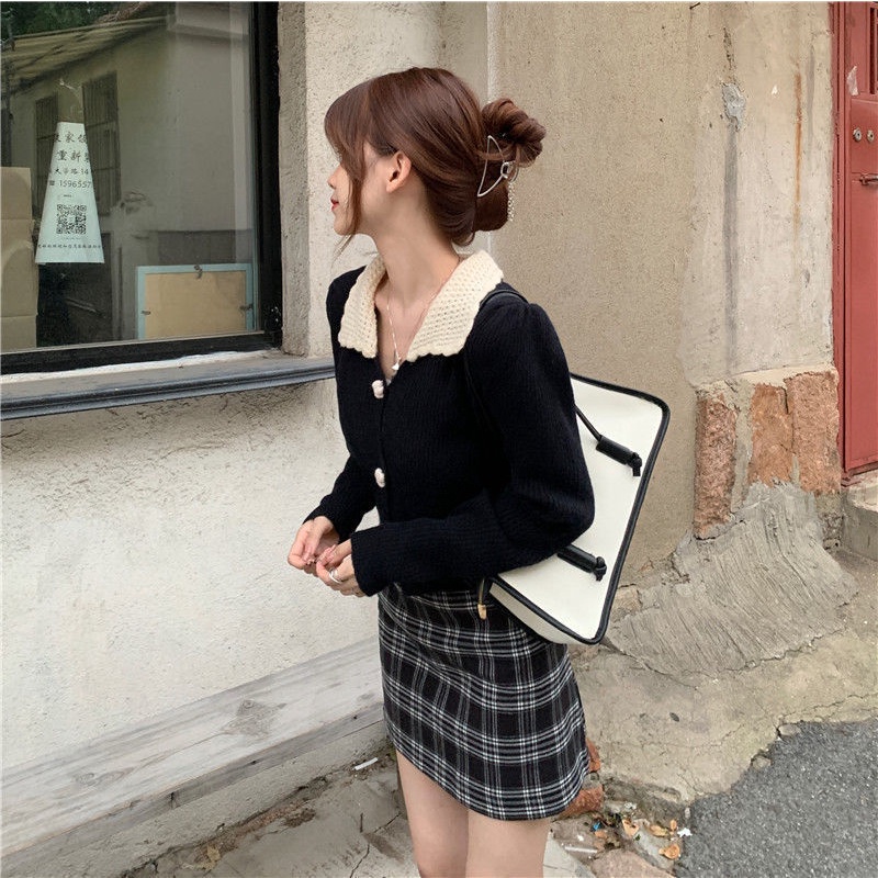 COZOK Áo Khoác cardigan Dệt Kim Tay Dài Phong Cách retro Hợp Thời Trang Dễ Phối Đồ