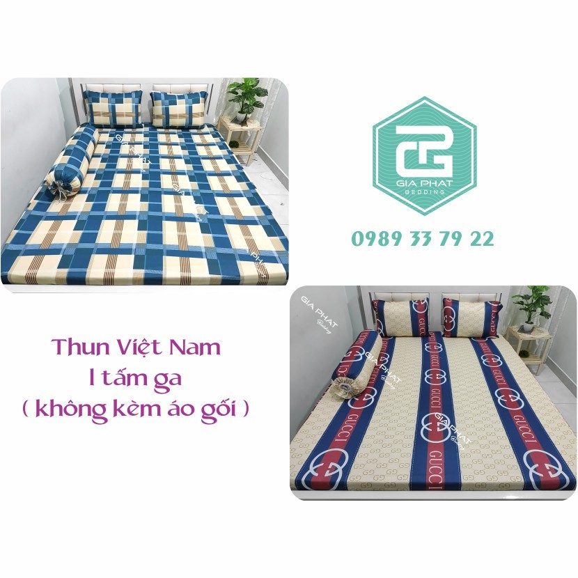 [Link 1_ kẻ sọc ] Ga lẻ thun lạnh Việt Nam cao cấp ( Đủ kích thước, không áo gối)