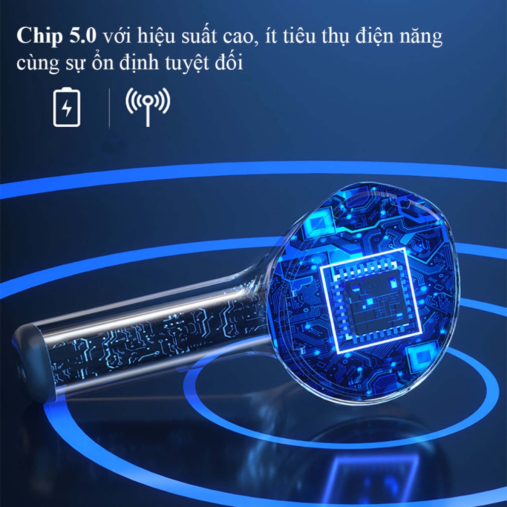 Tai Nghe Bluetooth Lightning TWS-02 Bass Mạnh - Tai Nghe Không Dây, Có Mic, Pin Siêu Khỏe, Độ Trễ Thấp, Cảm Ứng Vân Tay