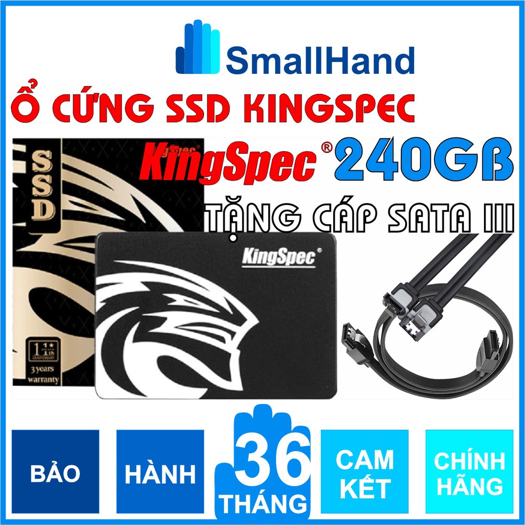 SSD KingSpec 240GB – Ổ cứng SSD Chính Hãng KingSpec – Bảo hành 3 năm – SSD 240GB – Tặng cáp dữ liệu Sata 3.0