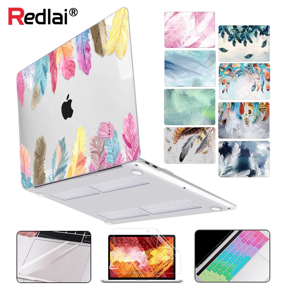 Colorful Feather Plastic Hard Case Macbook Air Pro 11 12 13 15 16 Mac A1932 A2159 A1706 A1466 A2141 with Keyboard Cover