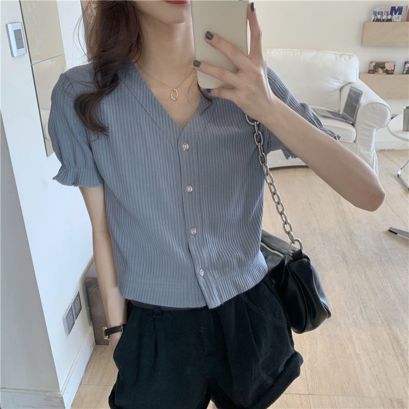 Áo Thun Tay Ngắn Màu Trơn Đơn Giản Cho Nữ 185295 Áo Thun Cổ Chữ v Form Rộng Kiểu Dáng Đơn Giản