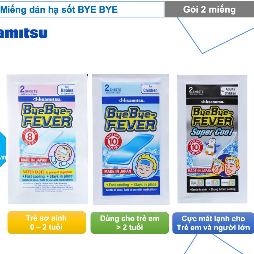[xả lỗ] Miếng Dán Hạ Sốt ByeBye FEVER Hisamitsu ⚡nhập khẩu nhật⚡chính hãng ⚡HSD:05/2022⚡