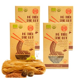 Combo 4 hộp Hủ Tiếu gạo lứt hữu cơ Bích Chi