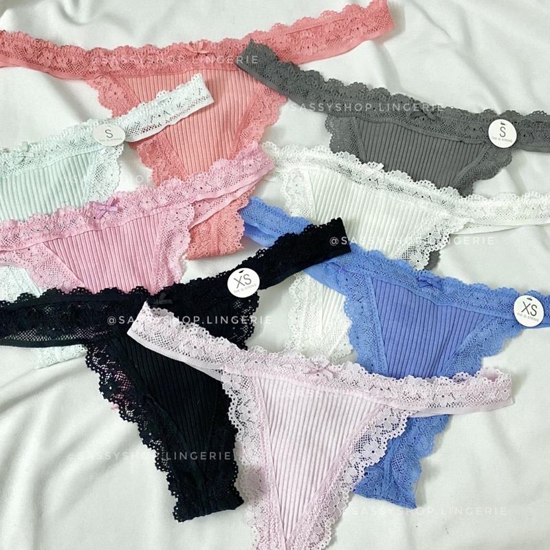 Quần lót nữ COTTON:ON lọt khe cotton gân đai ren mềm mại gợi cảm cho nữ