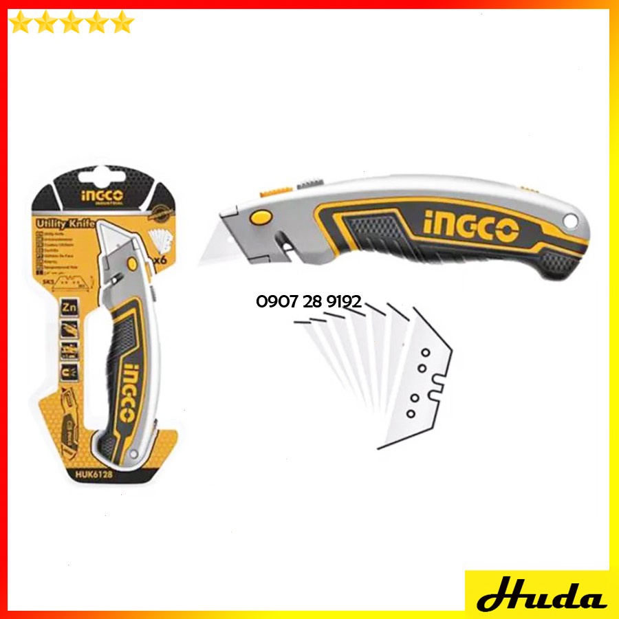 Dụng cụ dao rọc giấy siêu bén cắt giấy rọc băng keo thùng hàng bìa carton Total Ingco