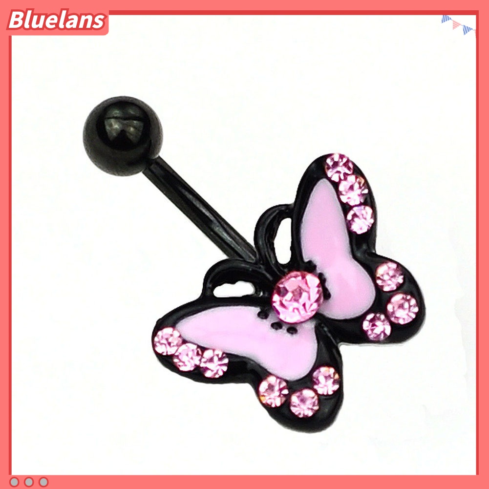 Bluelans♡ Khuyên RốN HìNh BướM ĐíNh Đá BằNg ThéP Không Gỉ