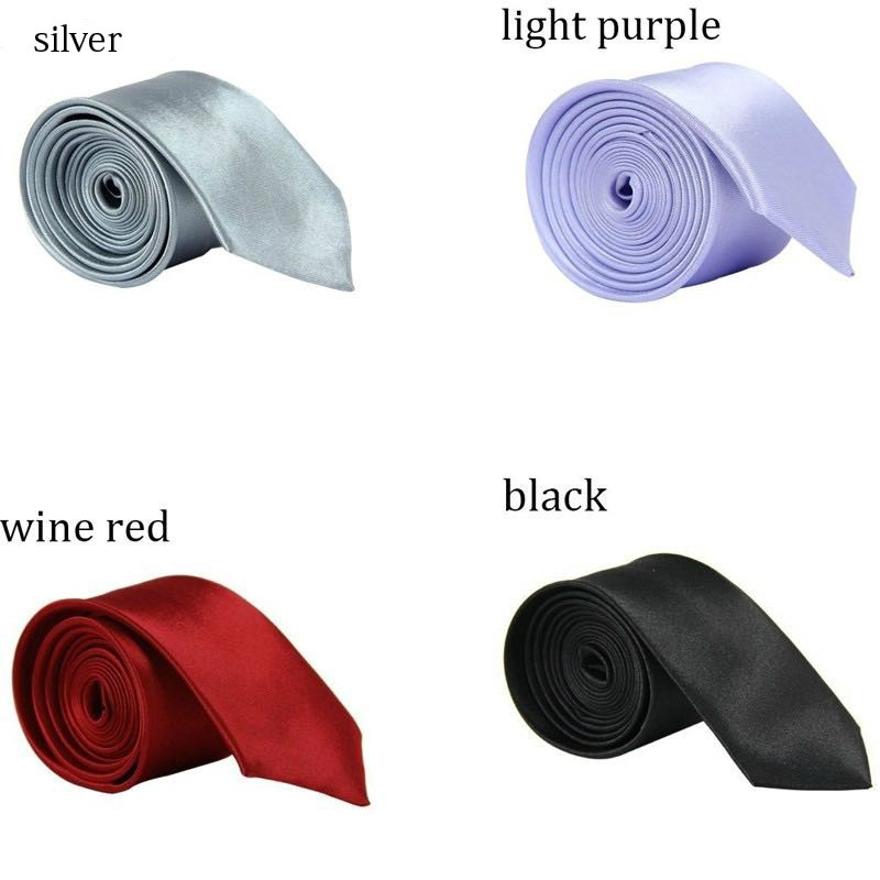 Cà vạt dài màu trơn phong cách thanh lịch sang trọng cho nam