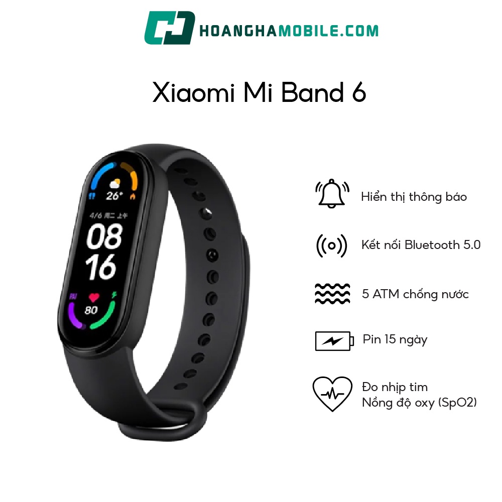 Vòng Đeo Tay Thông Minh Xiaomi Mi Band 6 Chính Hãng - Hoàng Hà Mobile