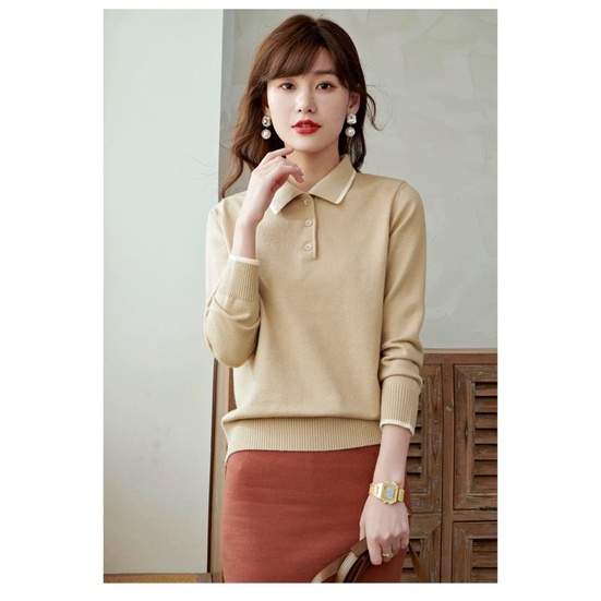 Áo len nữ FREDY cổ Đức Polo dài tay, giữ from đặc biệt mềm mịn nhẹ, áo len cừu nữ dày giữ ấm mã A575