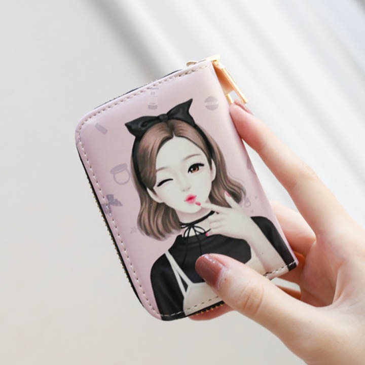 ví cầm tay thời trang in hình họa sỉ Shalla FE2