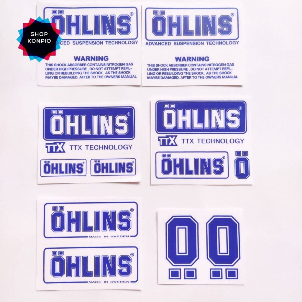 Cặp Tem Trong Suốt Chữ OHLINS Dán Xe Chống Thấm
