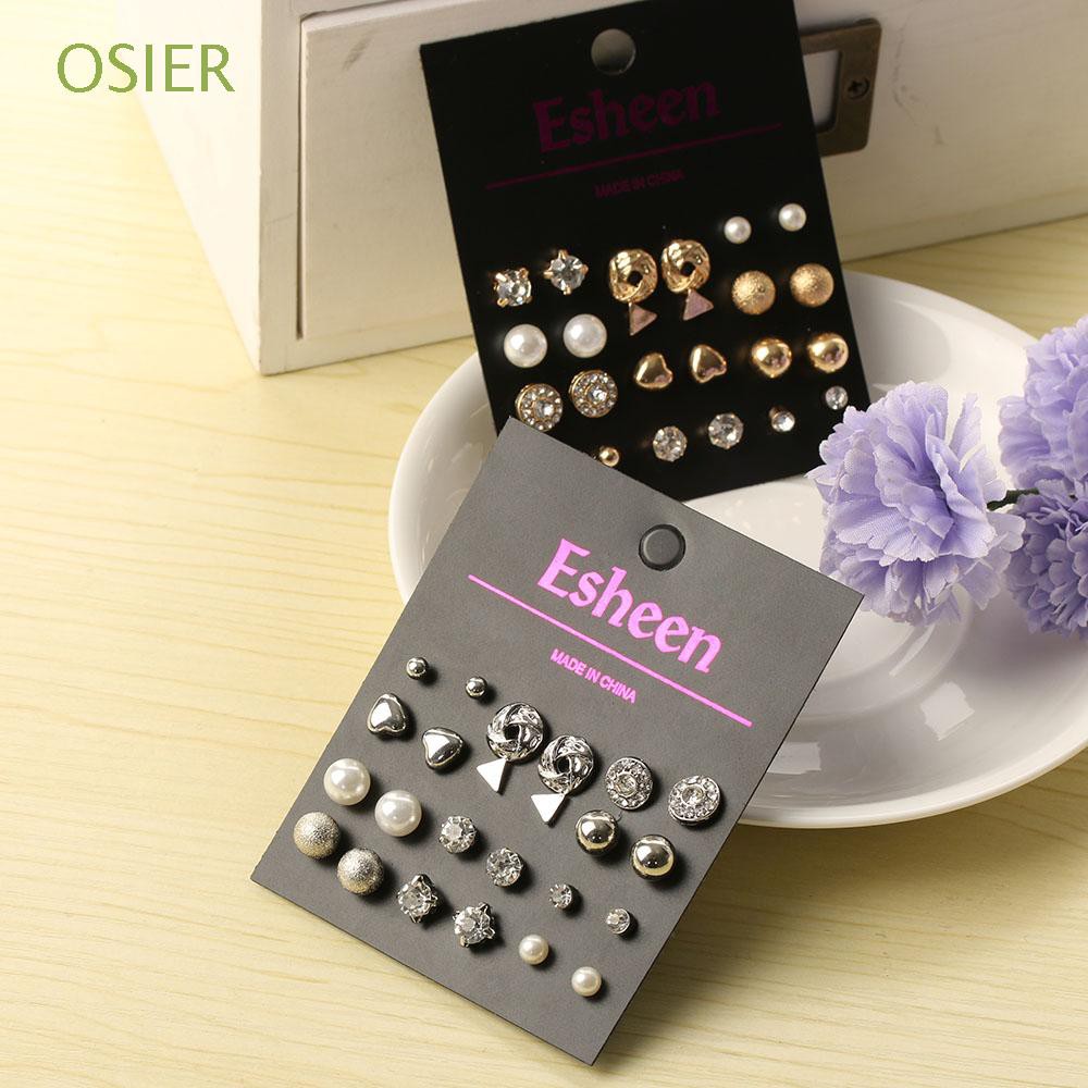Set 12 đôi khuyên tai thiết kế hình tam giác