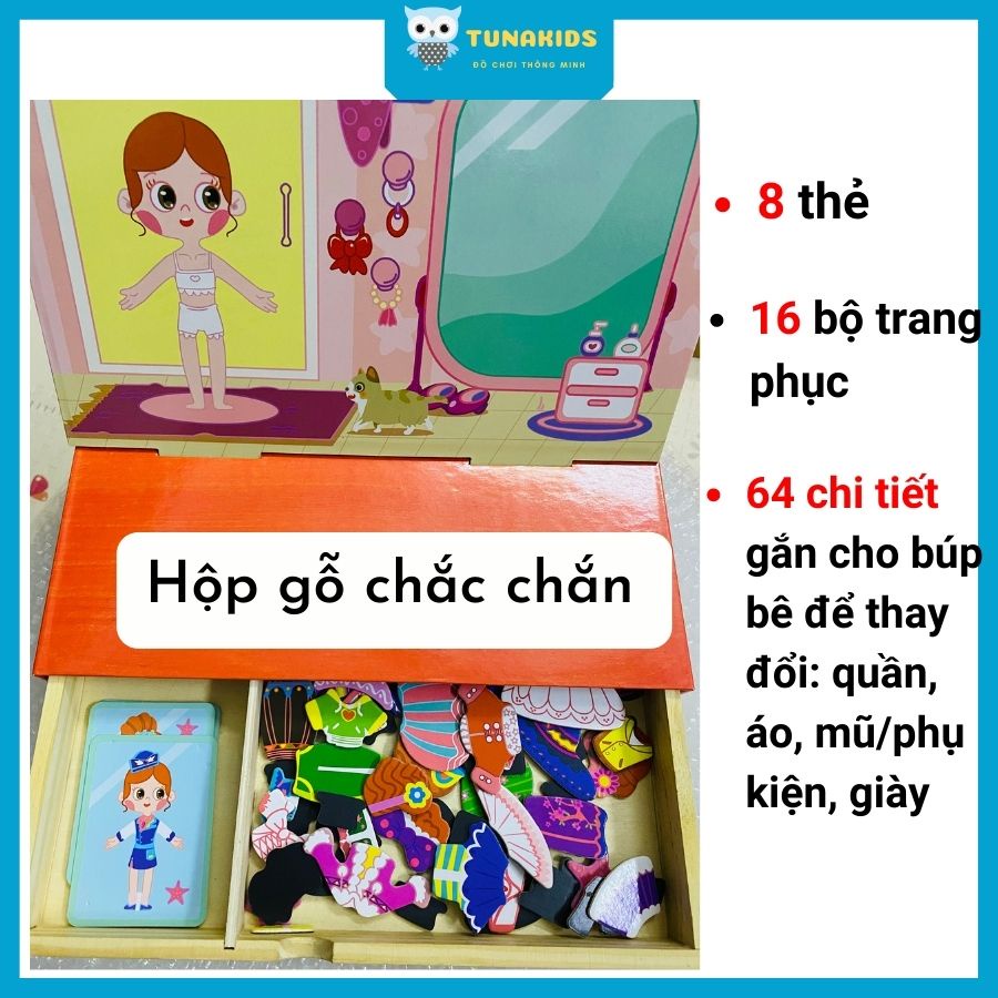 Đồ chơi bé gái ghép hình sáng tạo thiết kế trang phục thời trang cho búp bê công chúa 3 4 5 6 tuổi