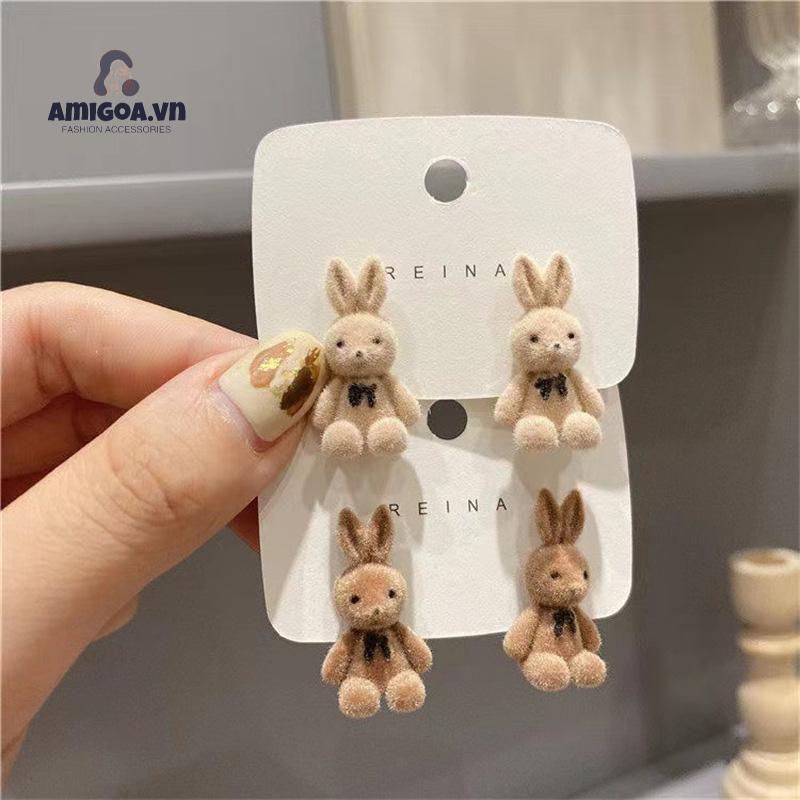 ✨✨Bông tai mạ bạc 925 hình thỏ kiểu Hàn Quốc thời trang thu đông