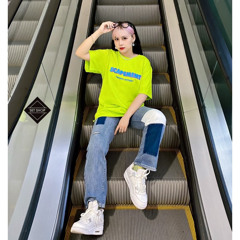 Quần baggy jean chắp vá | BigBuy360 - bigbuy360.vn