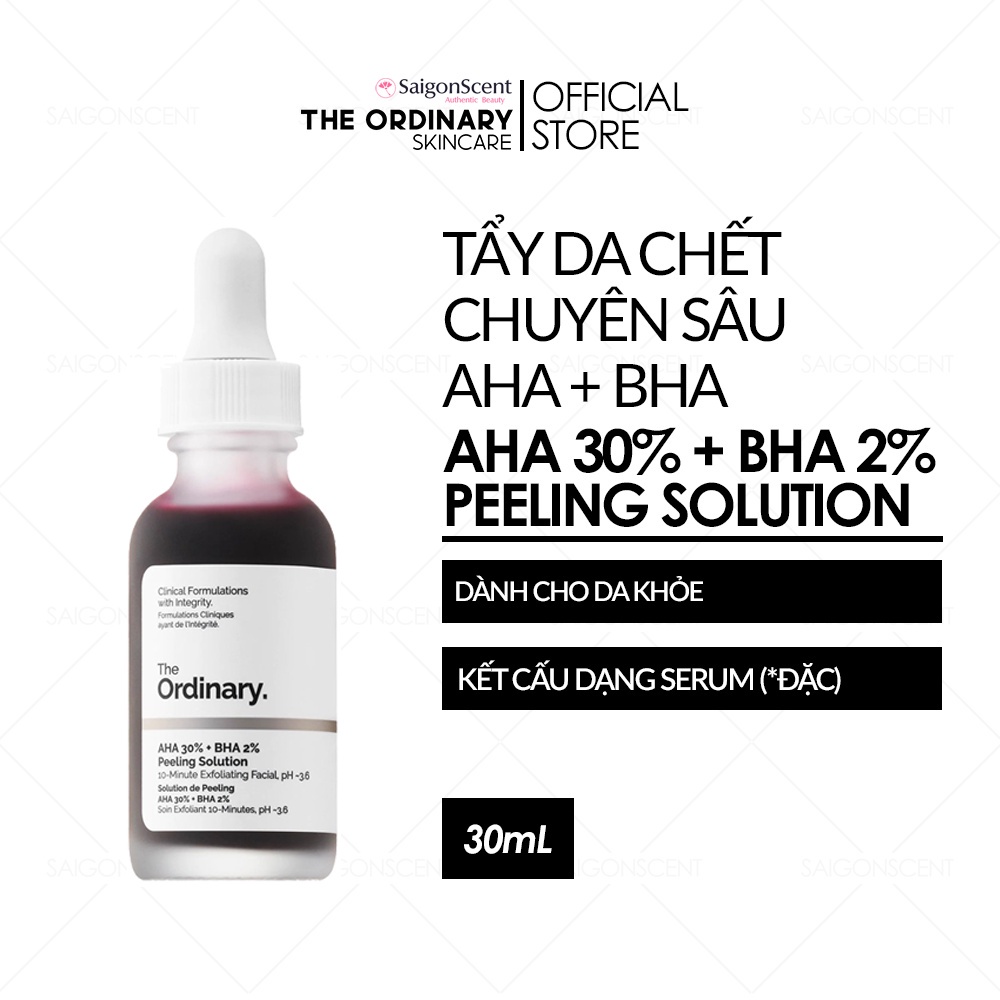 [The Ordinary] Peel da Tẩy da chết hóa học, thanh tẩy da AHA 30%+BHA 2% Peeling