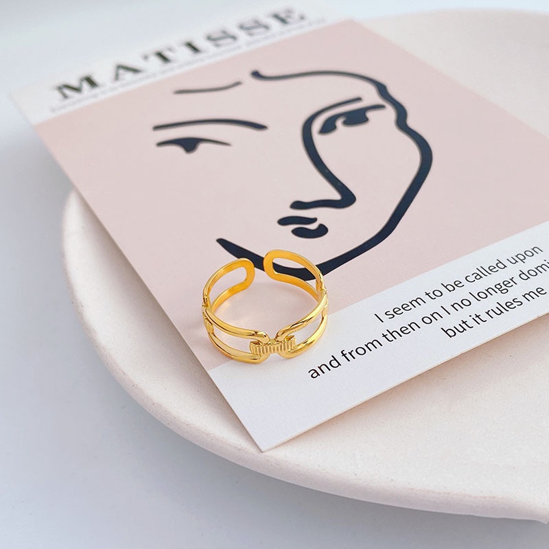 Nhẫn Hở Tùy Chỉnh Bằng Thép Titan Phong Cách Hàn Quốc Đơn Giản Độc Đáo