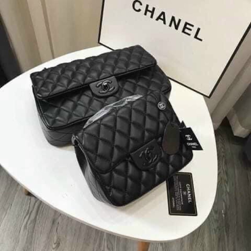 Túi xách nữ đeo chéo classic tag đen full màu