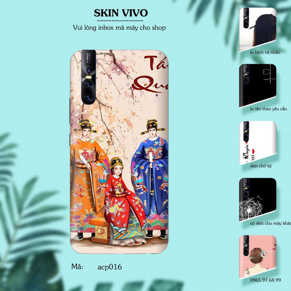 Skin dán cho các dòng điện thoại Vivo V3 - V5 - V7 - V9 - V11 in hình cổ trang cực đẹp