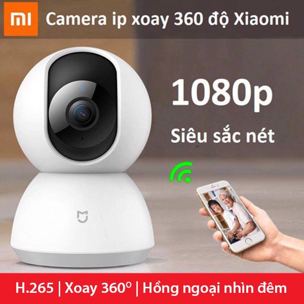 [TẶNG THẺ NHỚ 64GB] CAMERA WIFI IP Xiaomi Mijia FULL HD 1080P XOAY 360 - Mi Home Security ĐÀM THOẠI 2 CHIỀU