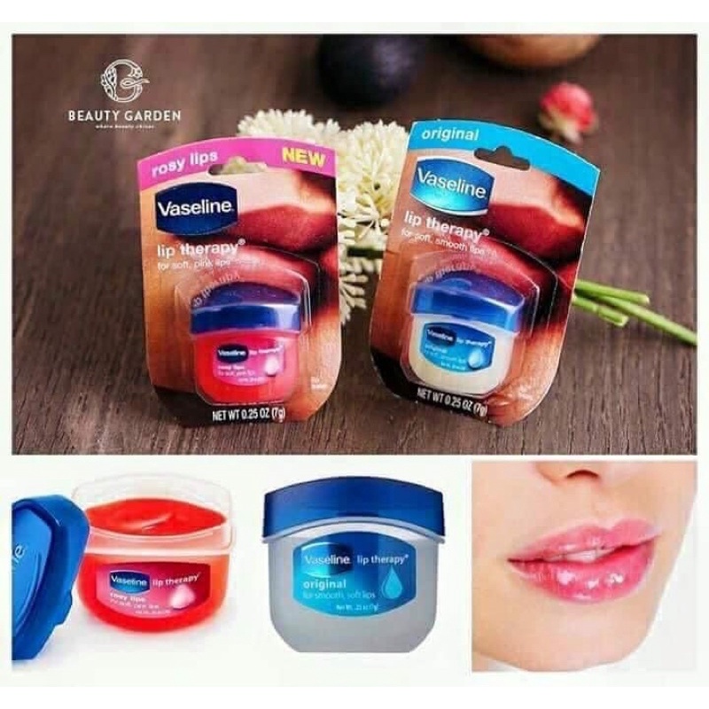 Vỉ 4 Hộp Sáp dưỡng môi Vaseline Rosy Lips giúp môi mềm mịn.