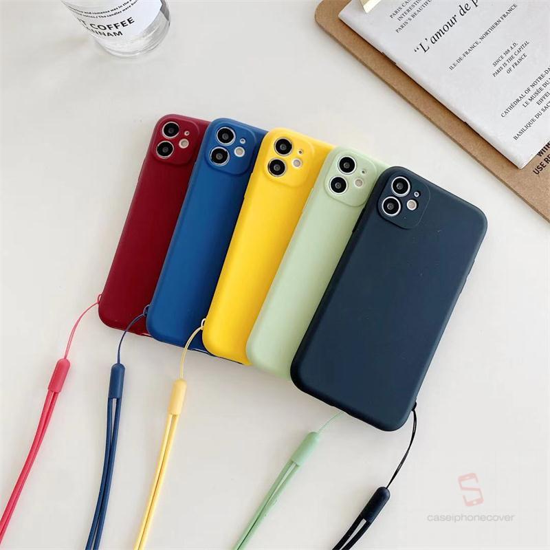 Ốp Lưng Tpu Mềm Chống Sốc Màu Trơn Có Dây Đeo Cho Redmi 6a 9 Note 9 9s 9pro 8 | BigBuy360 - bigbuy360.vn