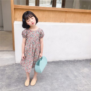 Đầm Hoa Hở Lưng Cho Bé Gái
