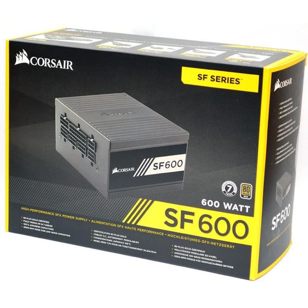 Nguồn CORSAIR SF600 - 80 Plus Platinum - SFX Factor - Full Modul (600W, size nhỏ)/BH 84 Tháng