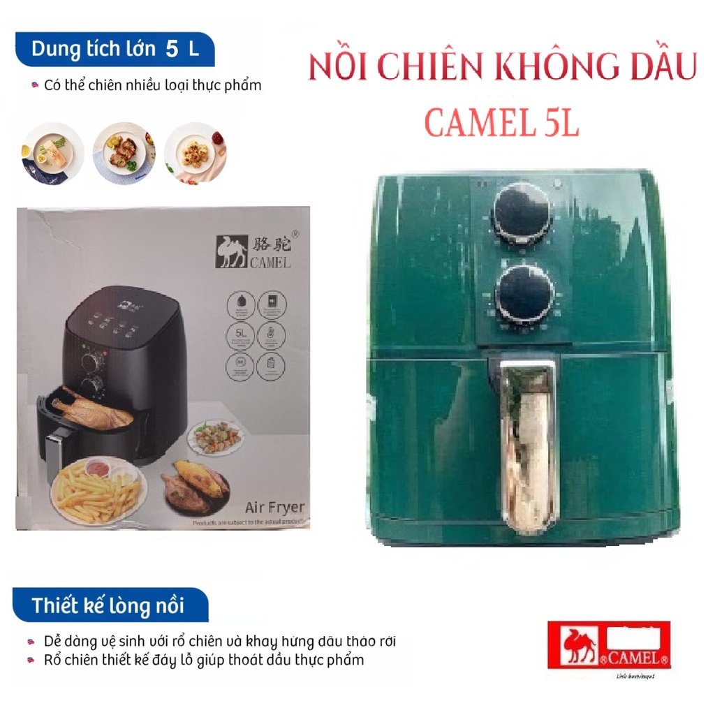 Nồi chiên không dầu dung tích 5 lít CAMEL [BH 6 THÁNG]