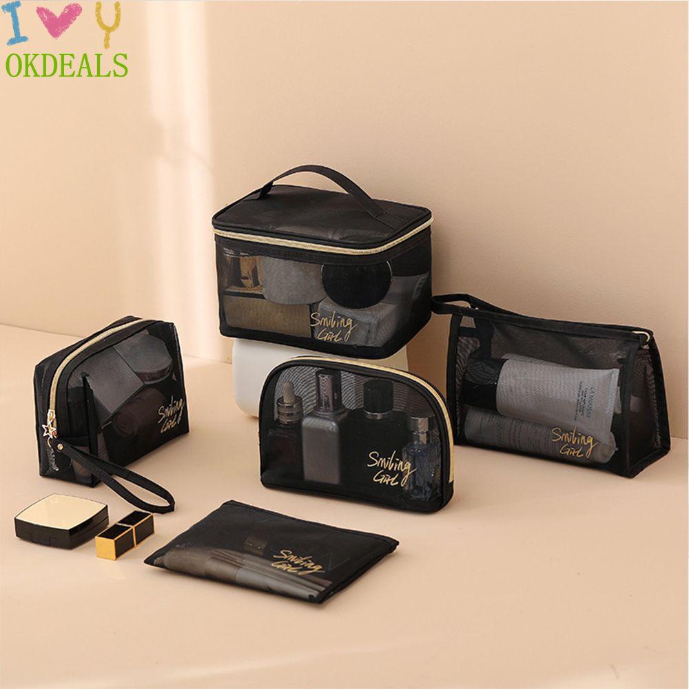 Bộ 1 Túi Đựng Mỹ Phẩm / Đồ Trang Điểm Trong Suốt Sức Chứa Lớn Tiện Dụng Cho Nữ