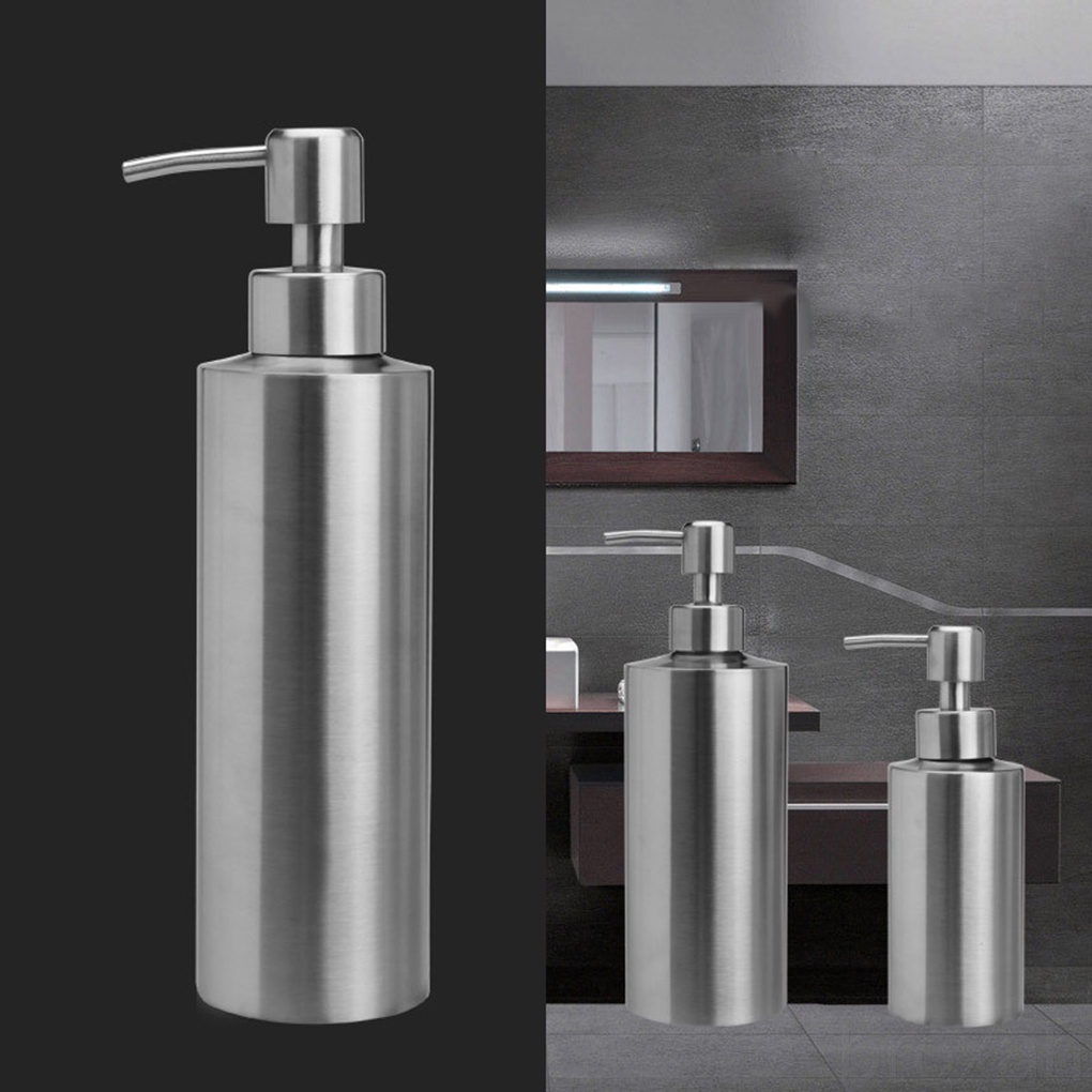 Stainless Steel Countertop Sink Soap Dispenser Kitchen Bathroom Hand Dish Lotion Bottle Container broxah