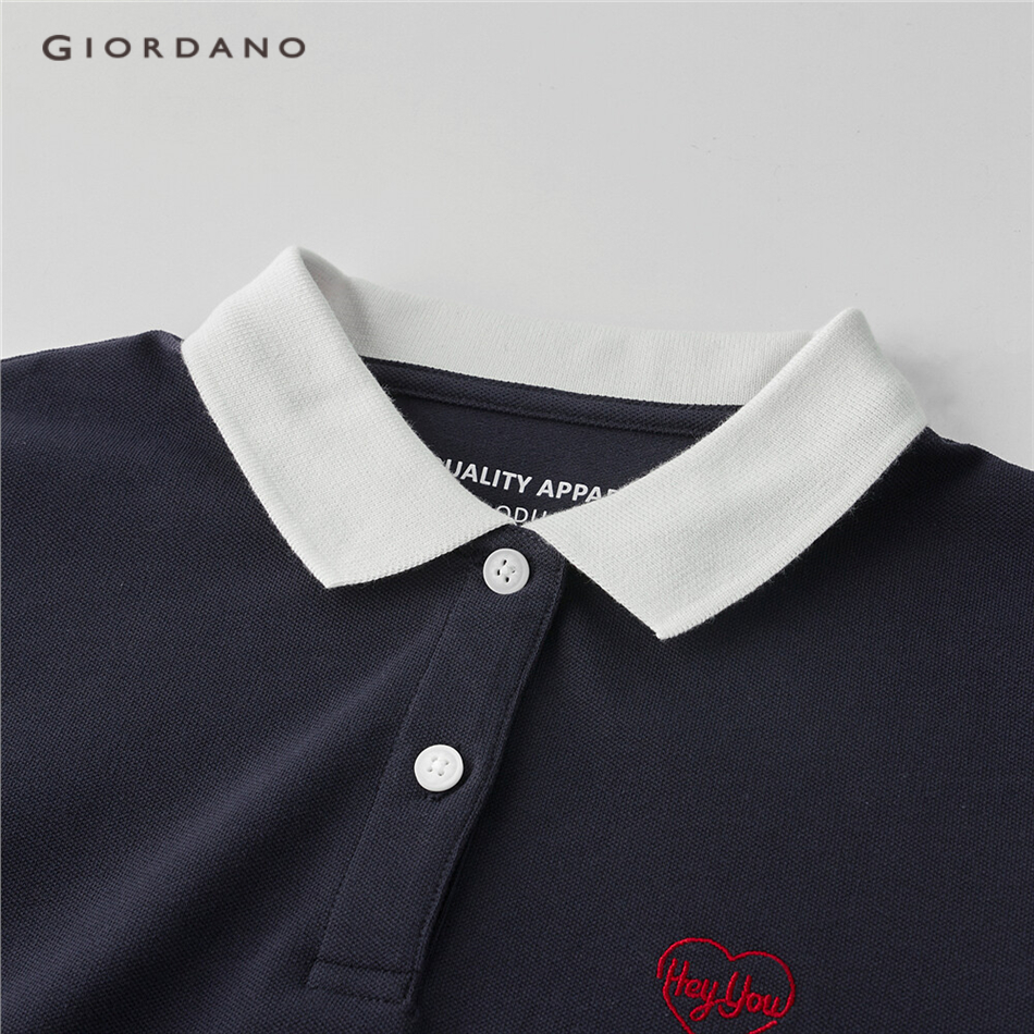 Đầm GIORDANO 05461487 cổ polo thêu hình hoa sen thời trang cho nữ  | BigBuy360 - bigbuy360.vn