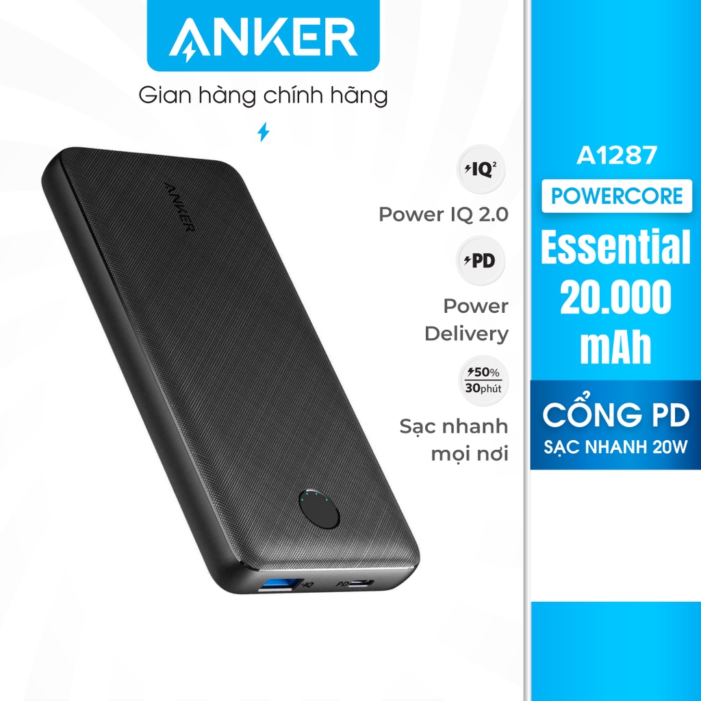 Pin Sạc dự phòng Anker Powercore Metro Essential 20000 PD A1281 sạc nhanh 18W/Powercore III 20W 20000 PD A1287/A1268